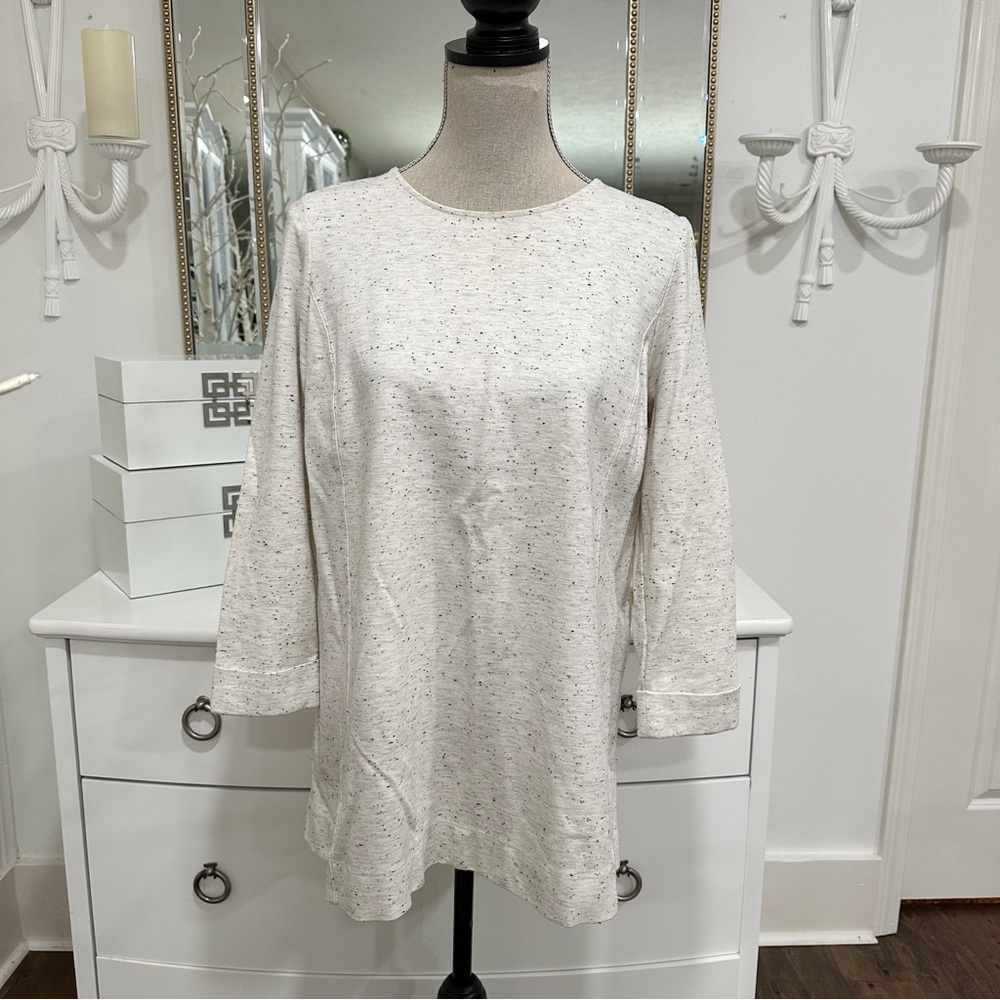 J.Jill Gray Tunic Sweater Top Textured Sz M Warm Cozy Office Work Wear